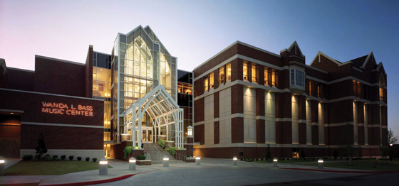 Exterior photo of the Wanda L. Bass School of Music Building